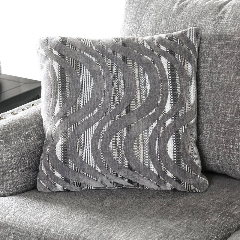 Faux Leather Accent Chair and Ottoman Charcoal Gray - EveryRoom