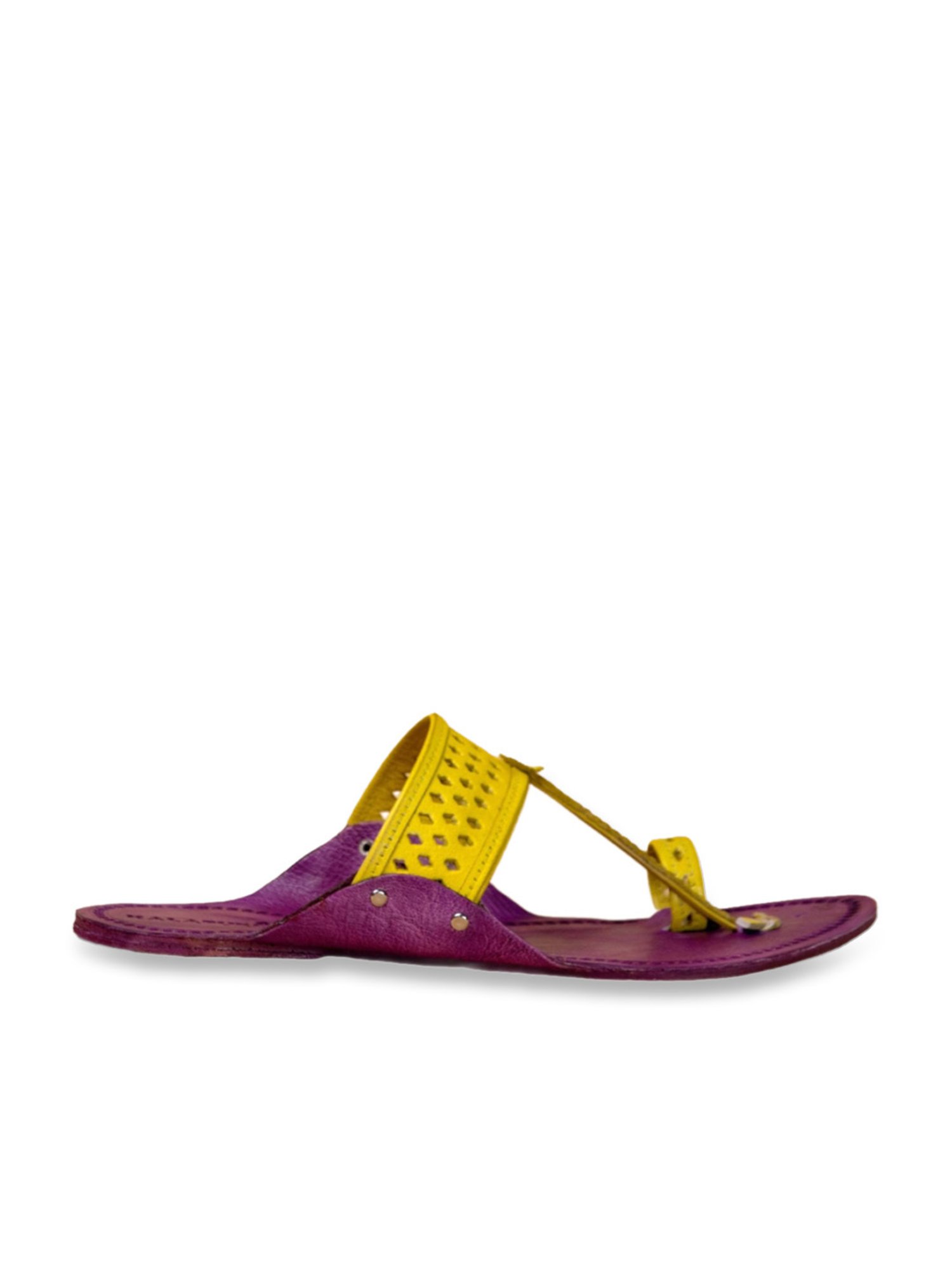 Kalapuri Men's Purple Kolhapuri Sandals
