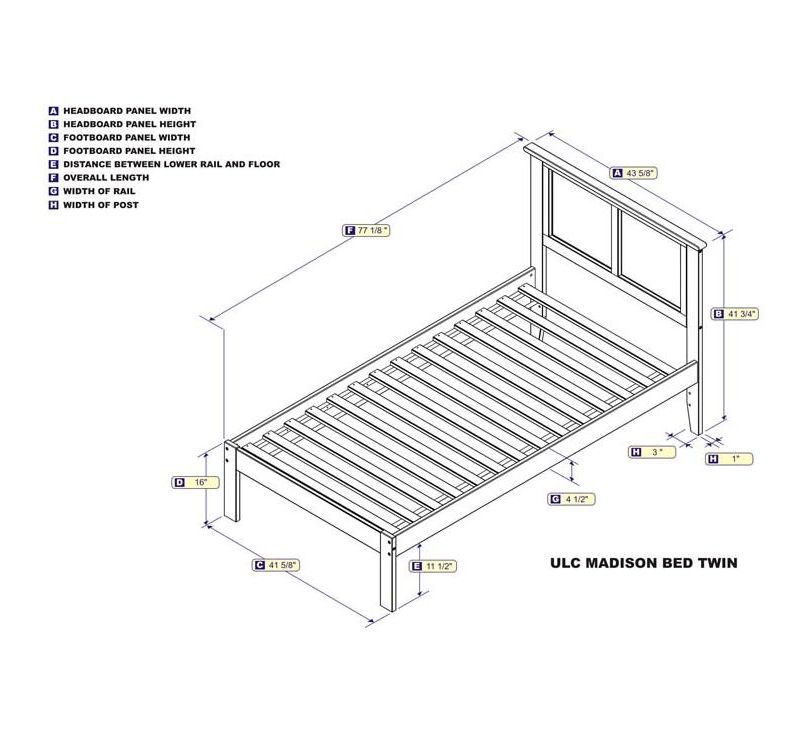 Madison Twin Open Foot White - Atlantic Furniture