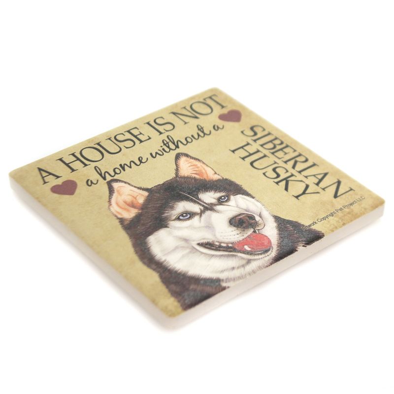 Animal 4.0" Siberian Husky - House Stone Coaster Easel Sjt Enterprises  -  Coasters