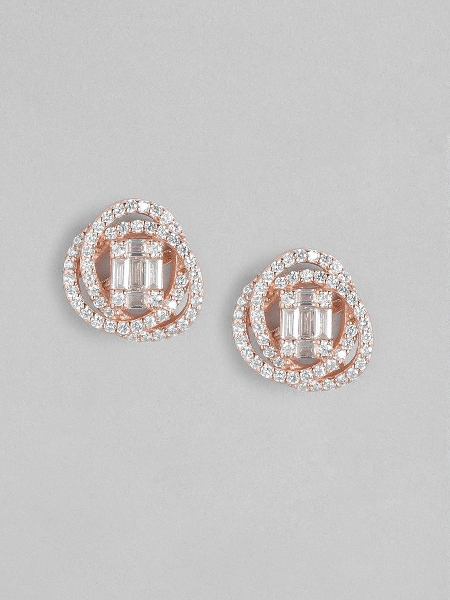 Zavya 92.5 Sterling Silver Radiance Cubic Zirconia Stud Earrings for Women