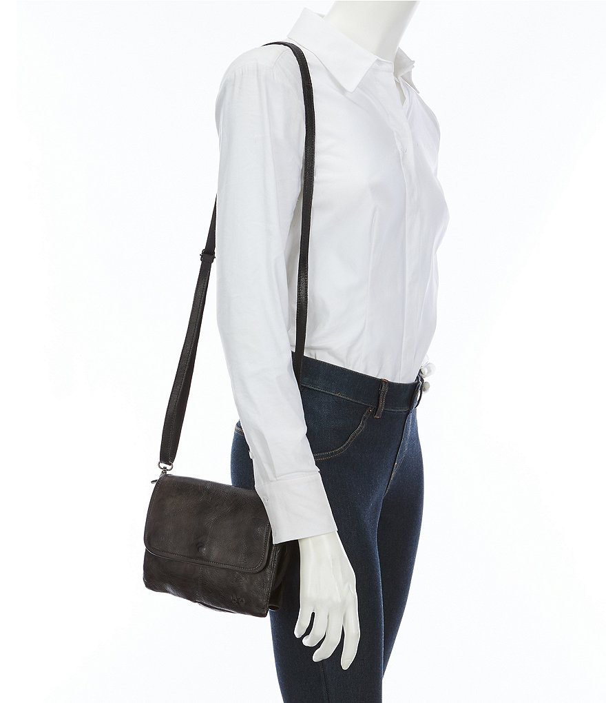 Bed Stu Ziggy Flap Closure Tanned Leather Crossbody Bag