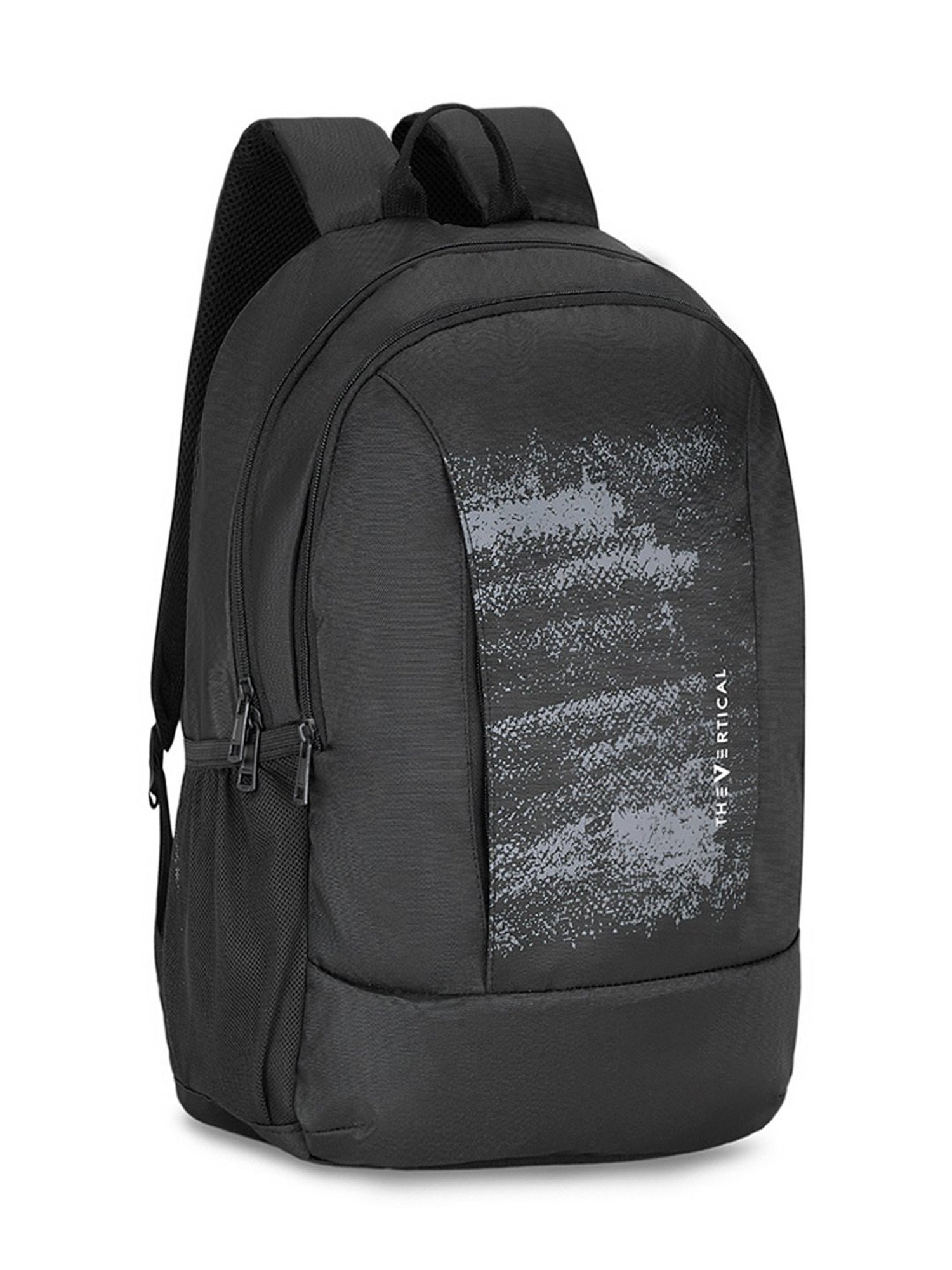 The Vertical Jace Black Textured Medium Backpack