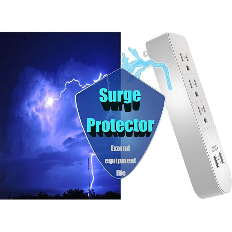 Extender Surge Protector Power Strip with USB Fast Charge24A max3 Splitterfor Cruise ShipBedroomstudent dormitorysuitable for iphoneiPADPersonal Electronicsand so on 1 pack