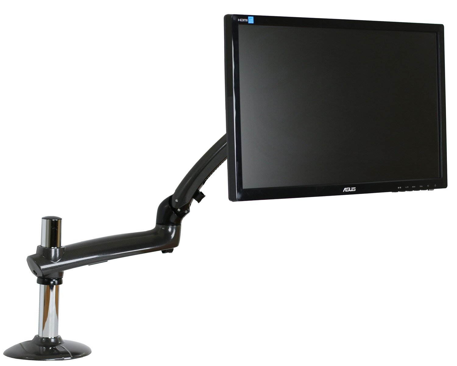 Mount-it! Expandable Desk Mount Spring Arm Clamp Base (Single Monitor, Dark Gray)