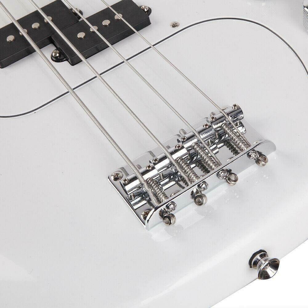 New White Beginner Band 4 String Electric Bass Guitar Musical Instruments