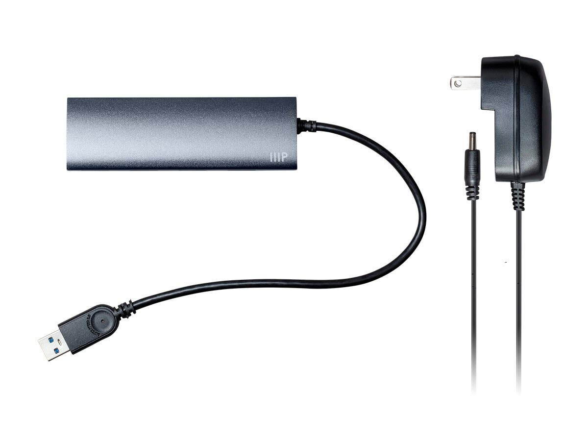 Monoprice USB 3.0 4-port Aluminum Hub with AC Adapter