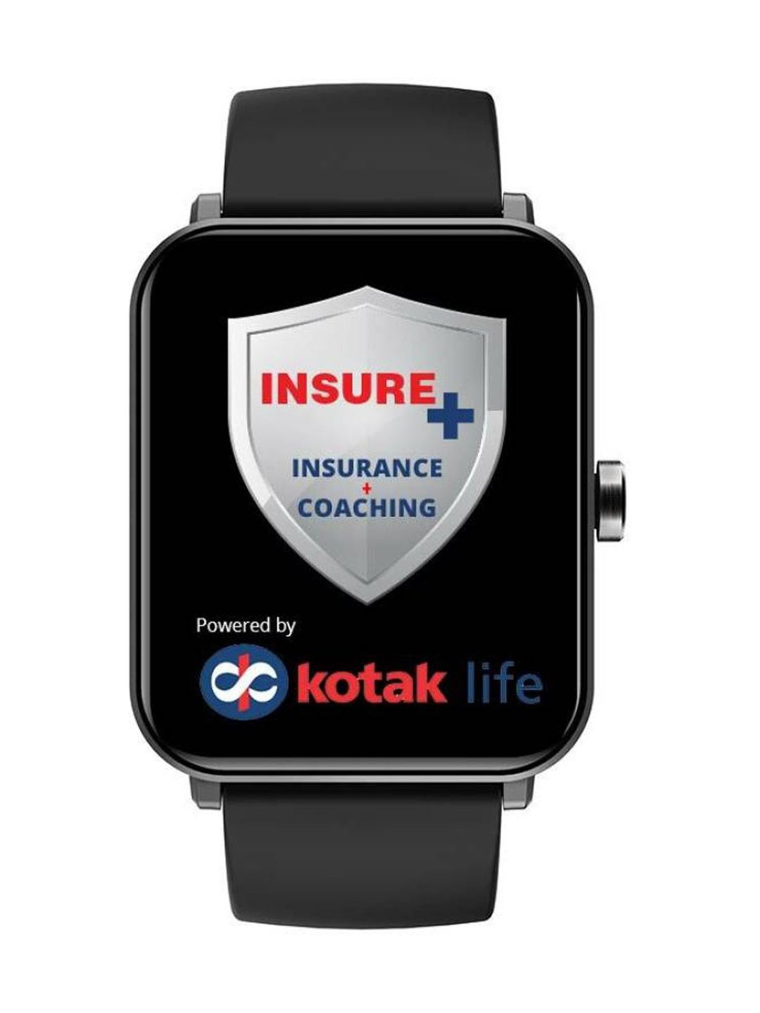 GOQii Smart Vital MAX 5 Lakhs Health & 1 Lakhs Life Insurance Covered Smartwatch (Black Strap)