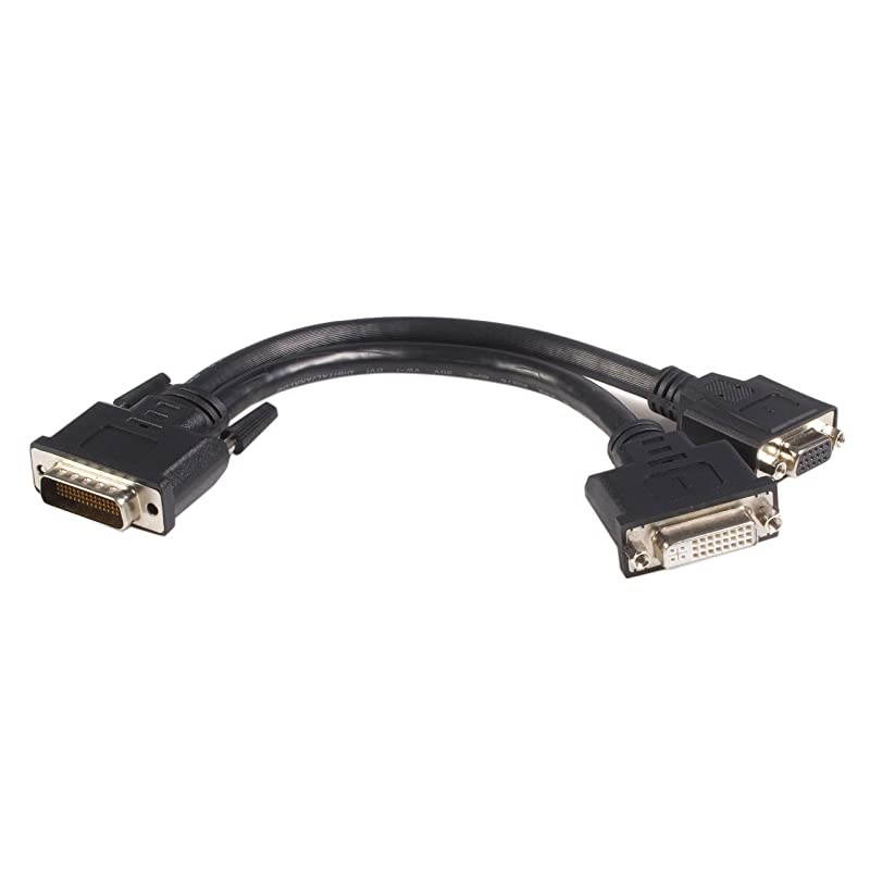 com DMS 59 Splitter Cable - 8in - DMS 59 to 1 x DVI / 1 x VGA - Y Cable - DMS 59 to VGA - Monitor Splitter Cable - DMS 59 Cable (DMSDVIVGA1),Black