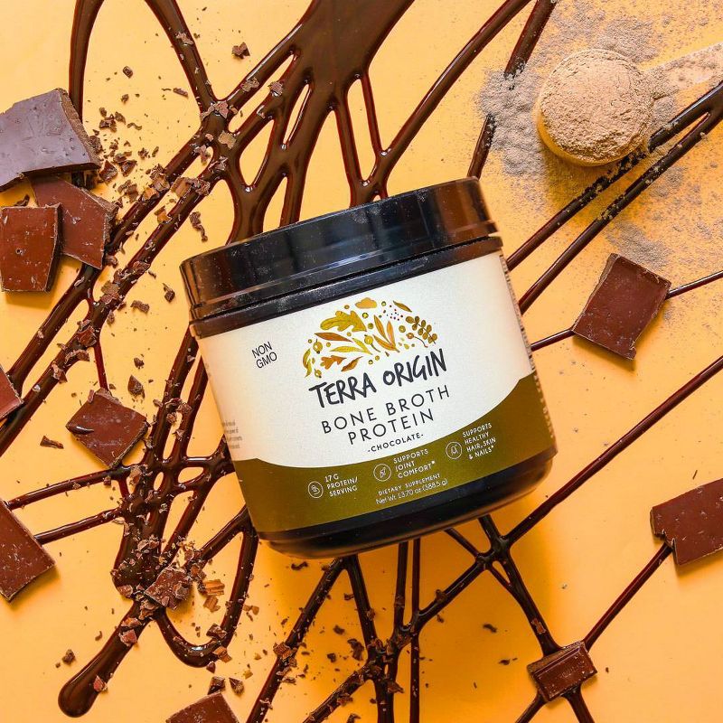Terra Origin Collagen and Protein Bone Broth Powder Chocolate - 13.7oz