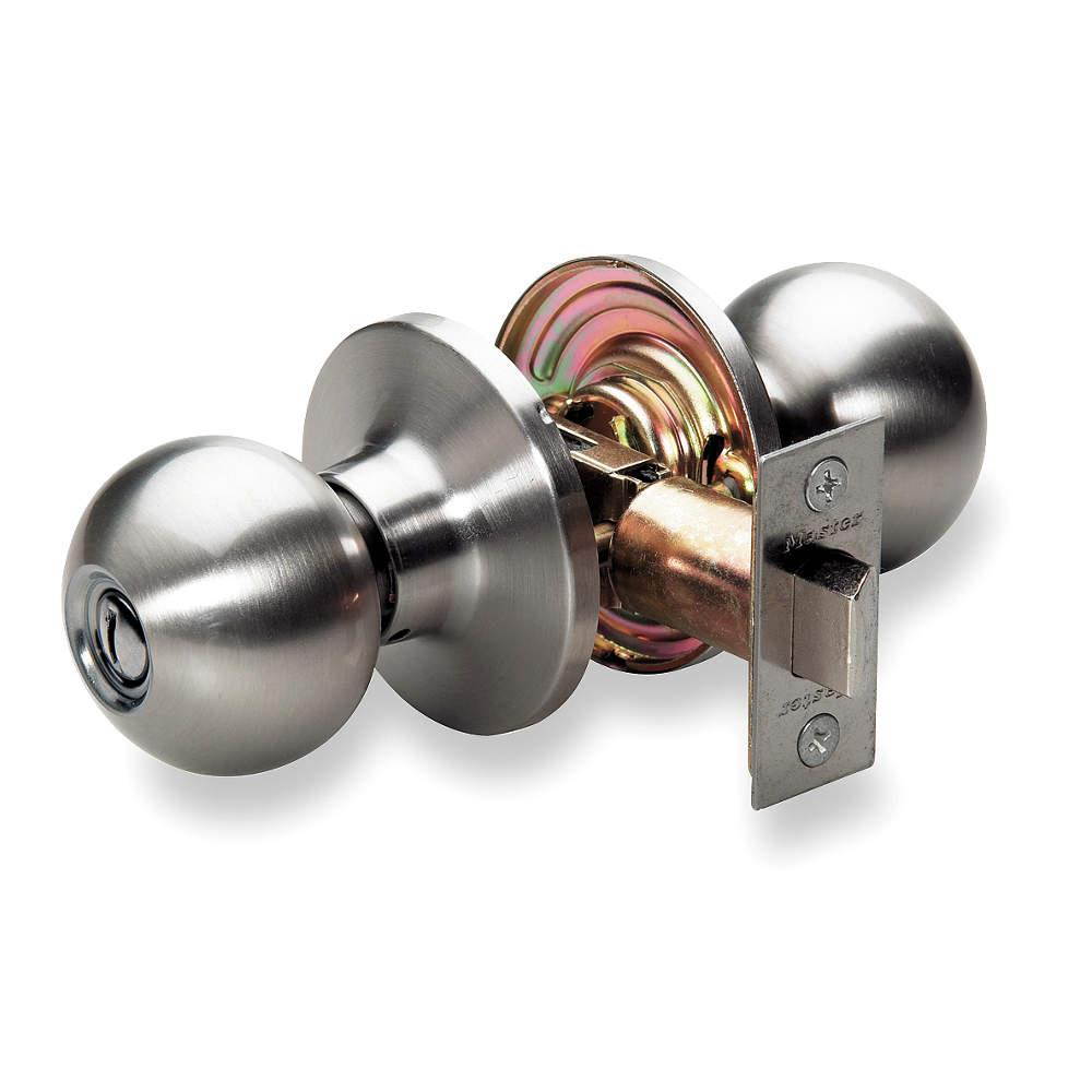 MASTER LOCK BAO0315/T6P Knob Lockset,Mechanical,Privacy,Grd. 3