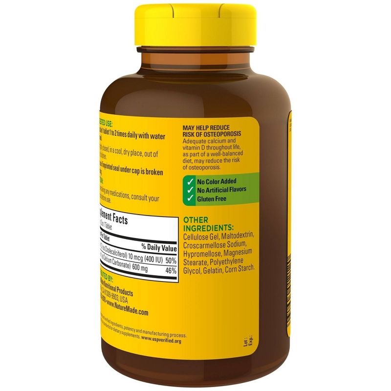 Nature Made Calcium 600 mg Tablets with Vitamin D3 - 220ct