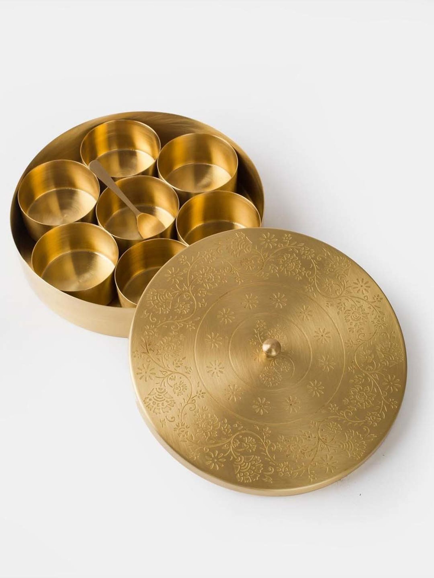 Aristo Silver Stainless Steel Storage Containers with Base Stand - Set of 7