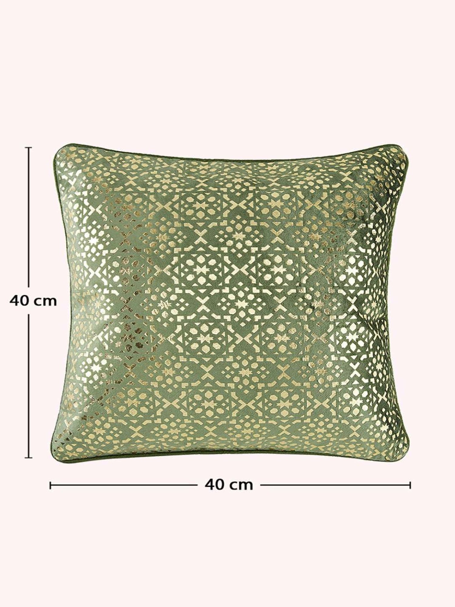 Living Scapes by Pantaloons Green Cotton Cushion Cover