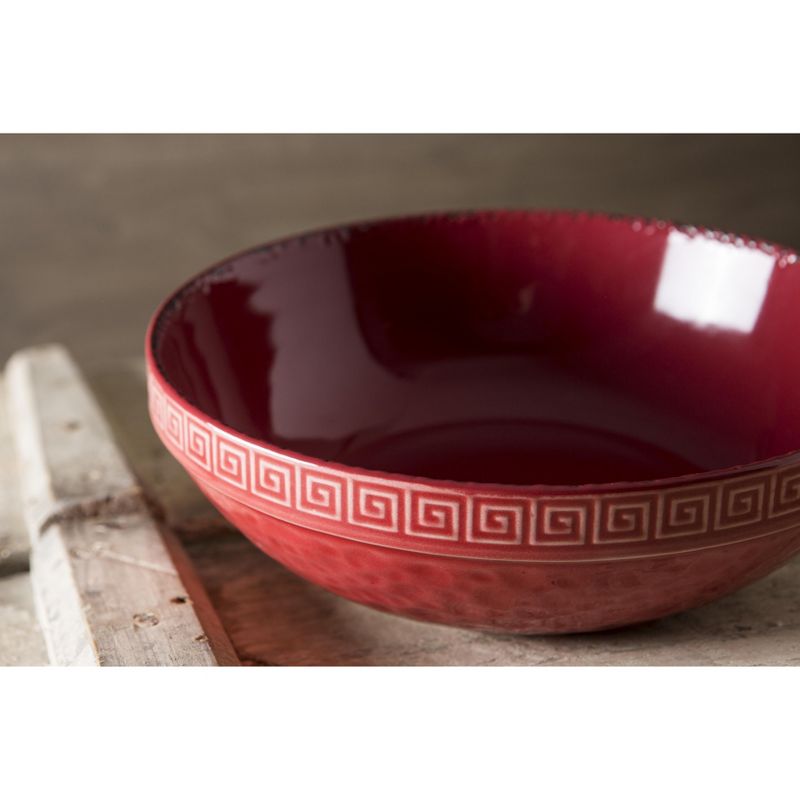 Foodesign Colors of Italy Pompeian Red Ceramic 11-Inch Salad Serving Bowl 