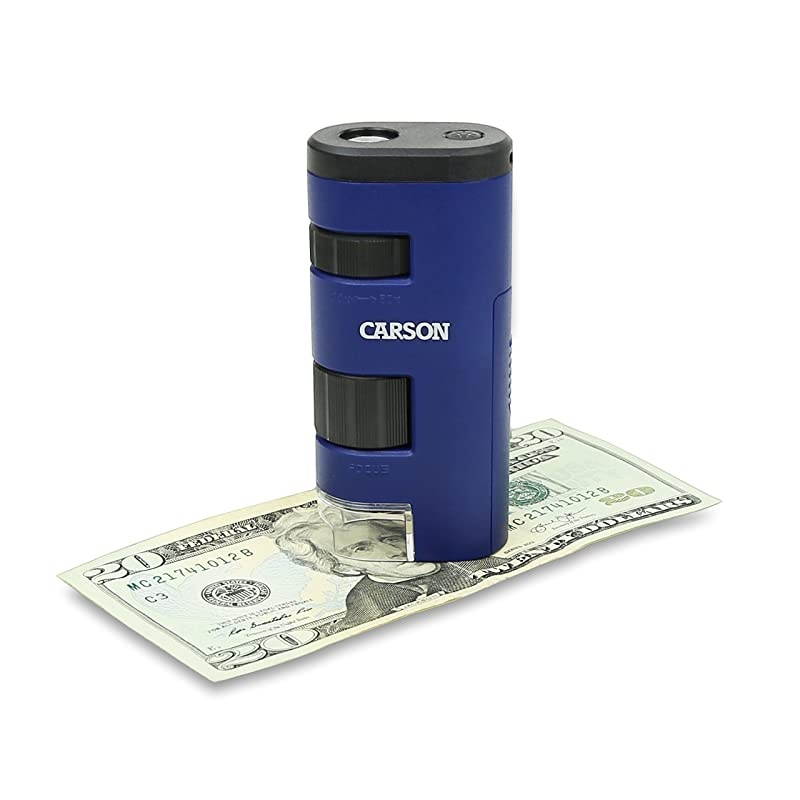 Pocket Micro 20x-60x LED Lighted Zoom Field Microscope with Aspheric Lens System (MM-450),Blue