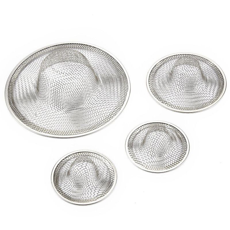 Juvale 4 Pack Sink Drain Mesh Strainer, Hair Catcher Filter for Kitchen, Bathroom (3 Sizes)