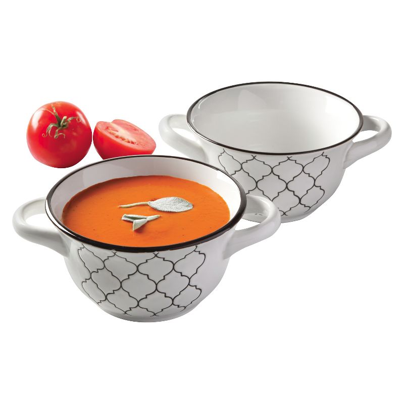 Mathison Round Soup Bowl Set White 27oz 2pk - Gibson