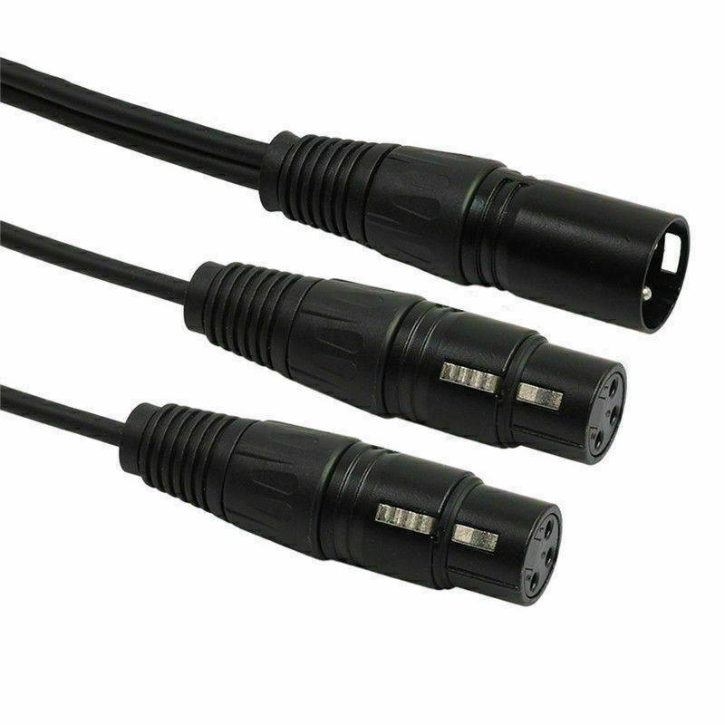10X3-Pin XLR Male Plug to Dual 2 Female Jack Y Splitter Mic Cable Adaptor 16 AWG
