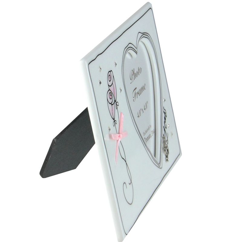 Roman 4" x 4" Wedding 25th Anniversary Porcelain Photo Picture Frame - Silver