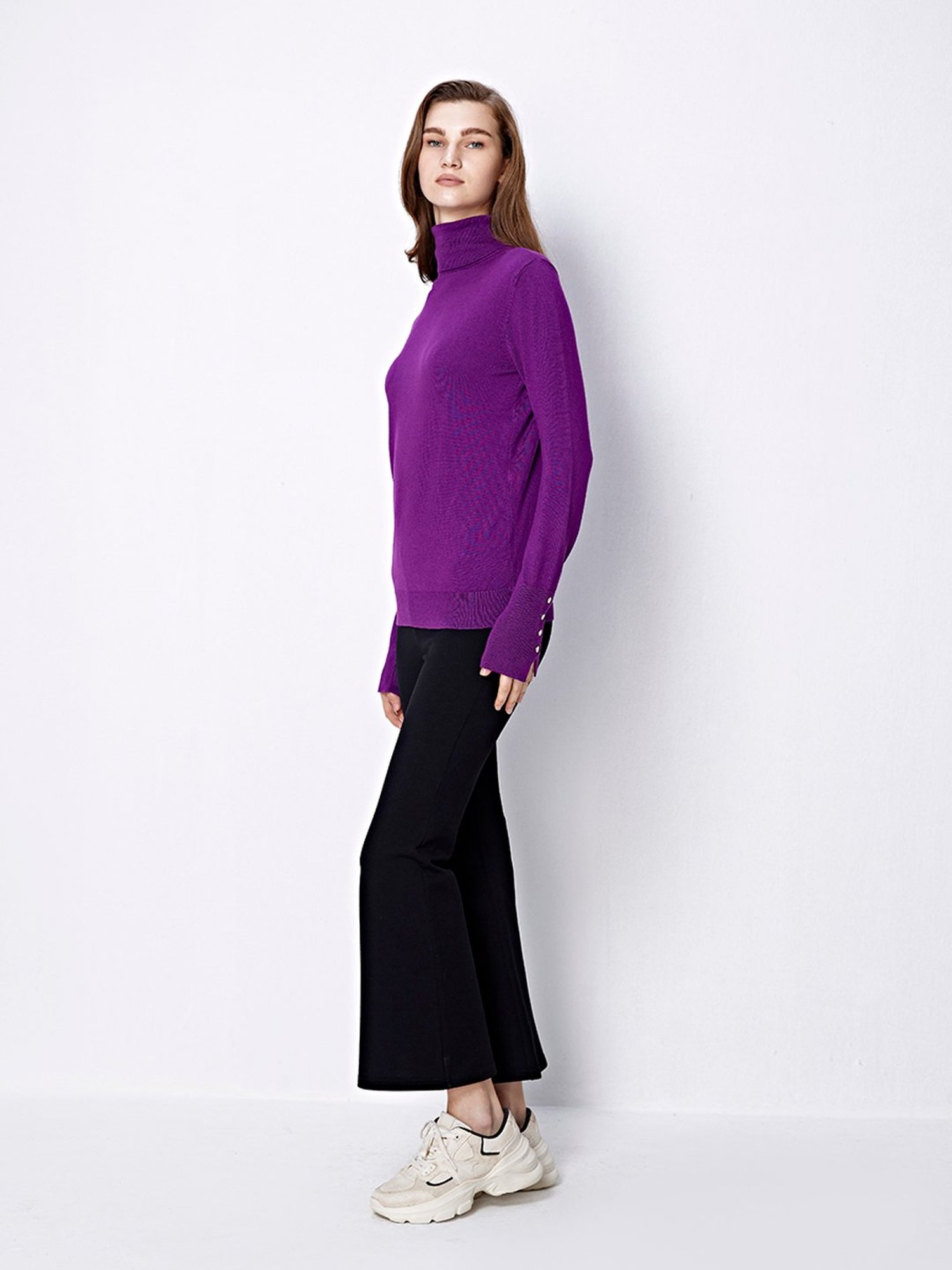 Cover Story Purple Regular Fit Sweater