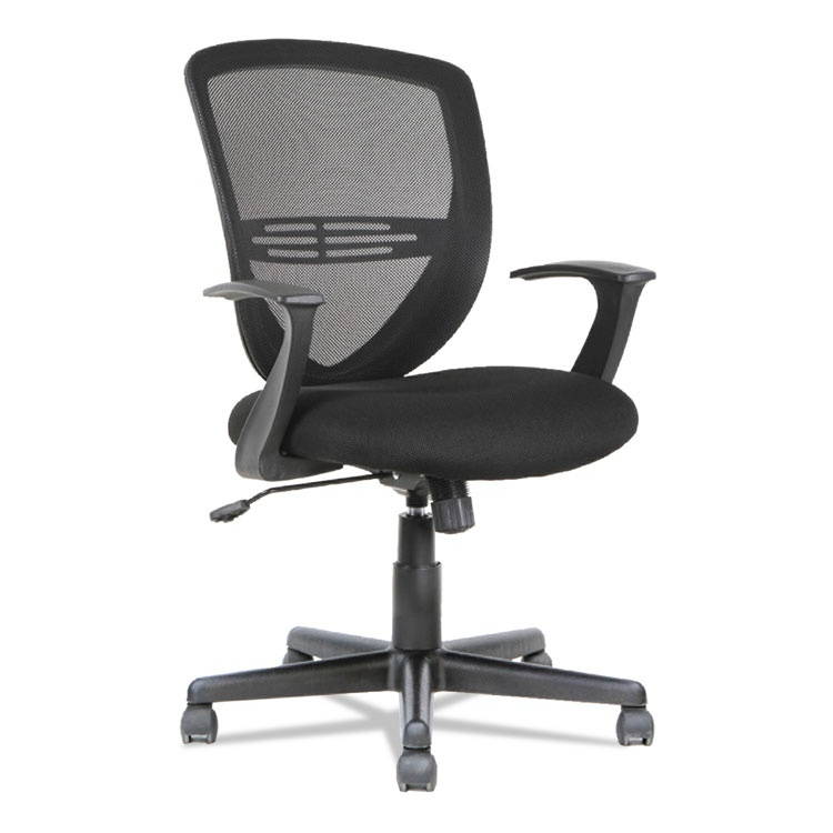 Swivel/tilt Mesh Mid-Back Task Chair, Fixed Cantilevered Arms, Black
