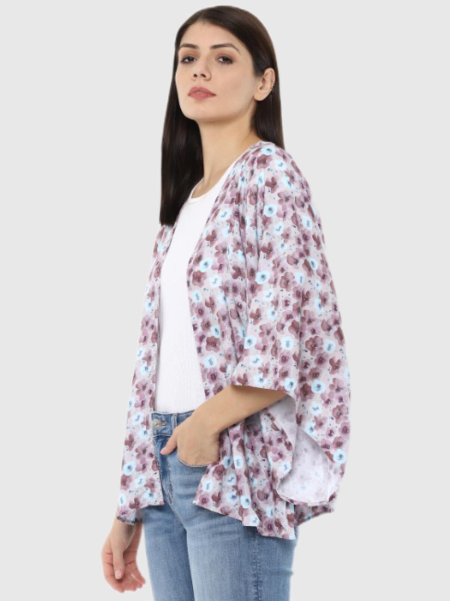 Van Heusen Lavender Floral Print Shrug