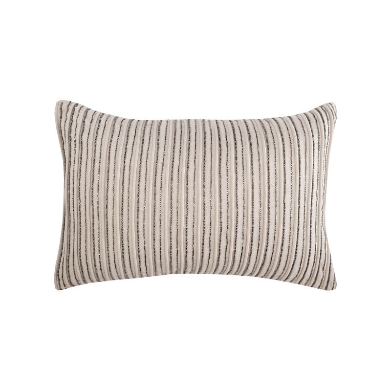 EY Essentials 14" x 22" Graphite Stripe Pillow