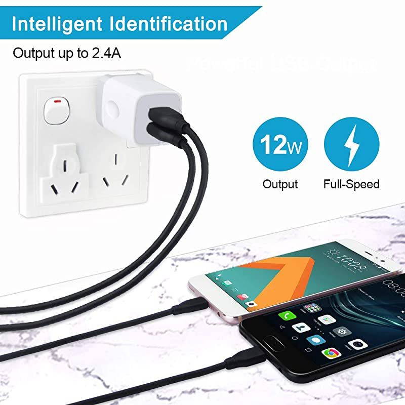 USB C Charger, Quick Charge 3.0 Wall Charger Adapter Charger Block with 3FT Braided USB Type C Charging Cable Compatible with Samsung Galaxy S20 Ultra S10 S9 S8 A11 A51, LG Thinq G8 G8X G7