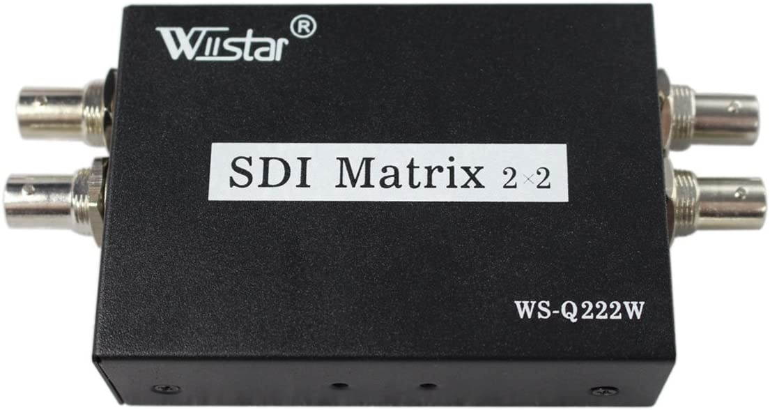 Wiistar SDI Matrix 2 x 2 Converter 3G SD HD - SDI Switcher Splitter Up to 1080p for TV Monitor
