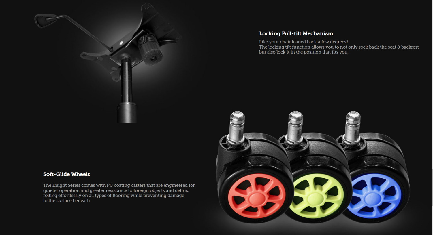 EWin Gaming and Office Chair KTC Knight Series Ergonomic With Head and Back Pillows (Black and Blue)