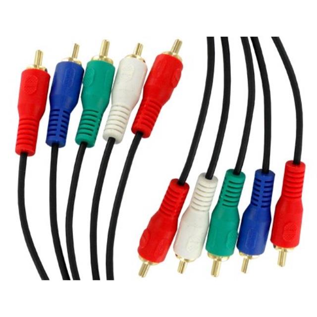 sewell component video cable 5 rca, black, 40 ft.