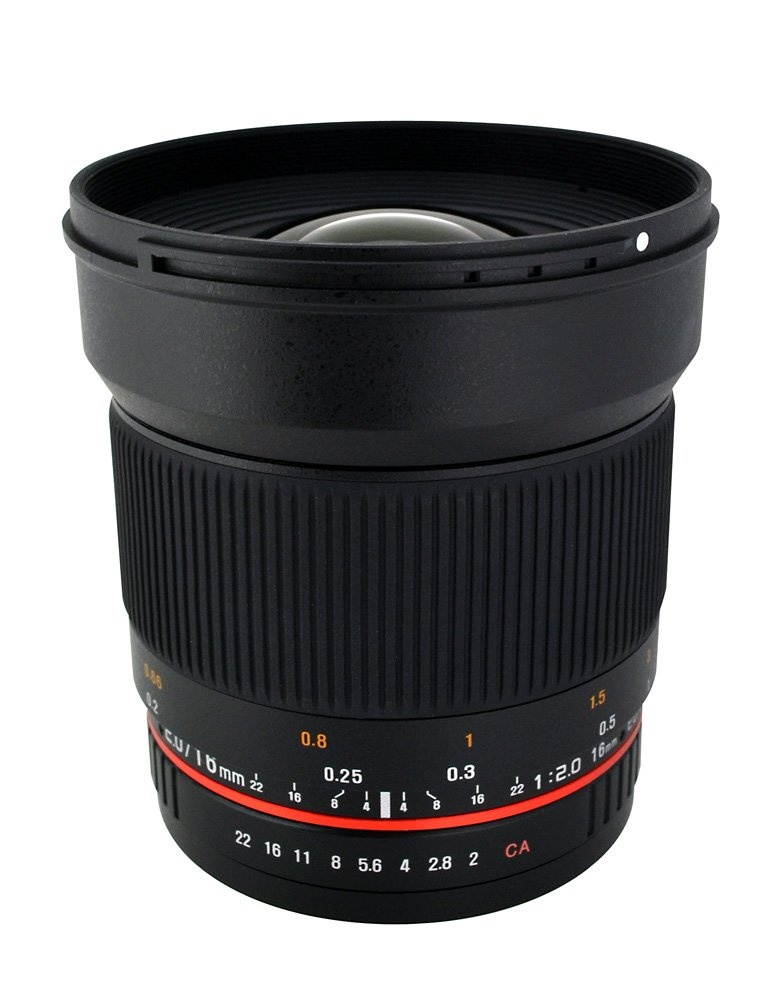 Rokinon 16mm F/2.0 ED AS UMC CS Lens for Sony E (NEX) Mount Cameras #16M-E