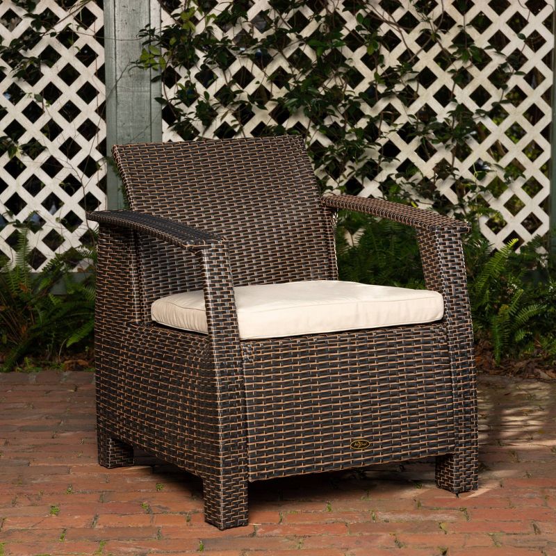 St Lucia 2pc Wicker Club Chairs - Brown/Tan - Christopher Knight Home
