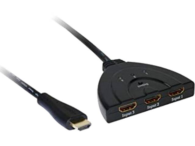 XtremPro 64301KT 3 Ports HDMI Switch with Pigtail Cable, Ultra-high Performance, 3 in 1 out Portable, Support Full 3D, 4K2K, HDCP for Blu-Ray, Nintendo, PS3, PS4, Xbox One, Xbox 360 etc - Black