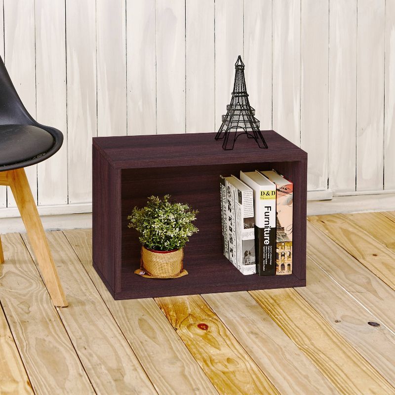 Way Basics Stackable Eco Rectangle Shelf Shoe Rack Espresso Wood Grain