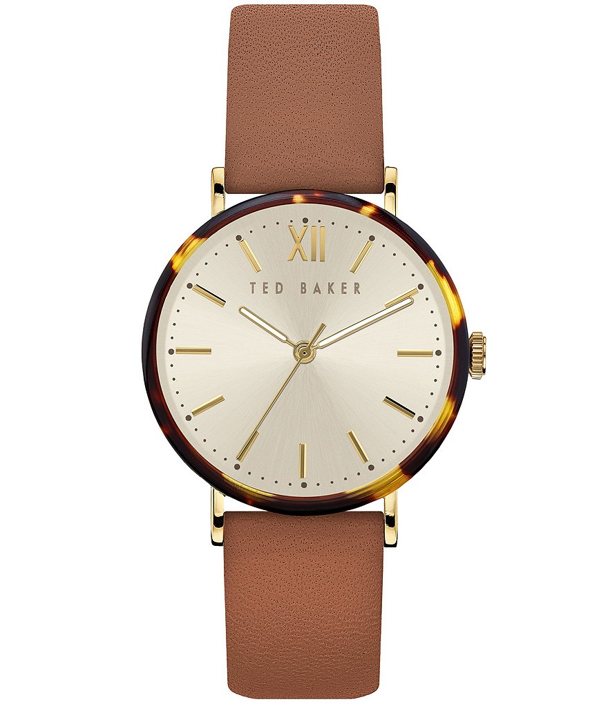 Ted Baker London Phylipa Tan Tortoise Three-Hand Watch