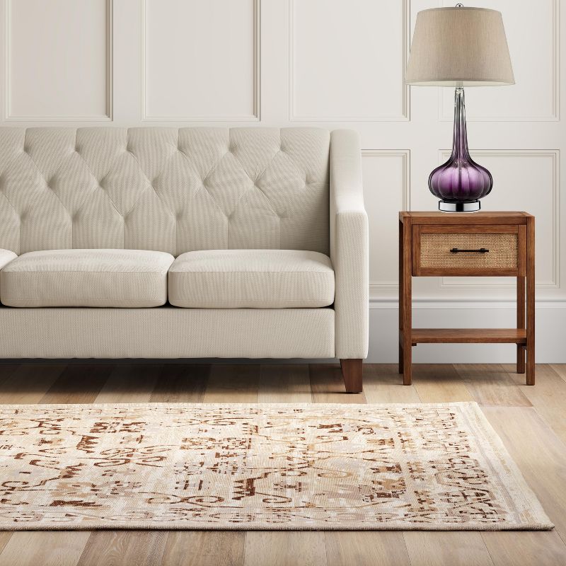 30" Retro Glass Table Lamp with 3-way Switch Purple - Ore International