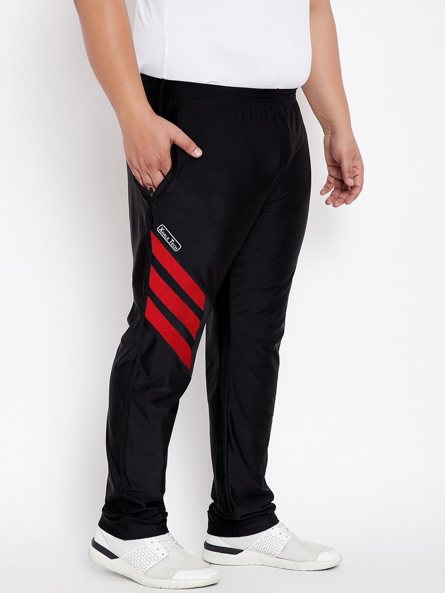 Bigbanana Black Regular Fit Striped Trackpants