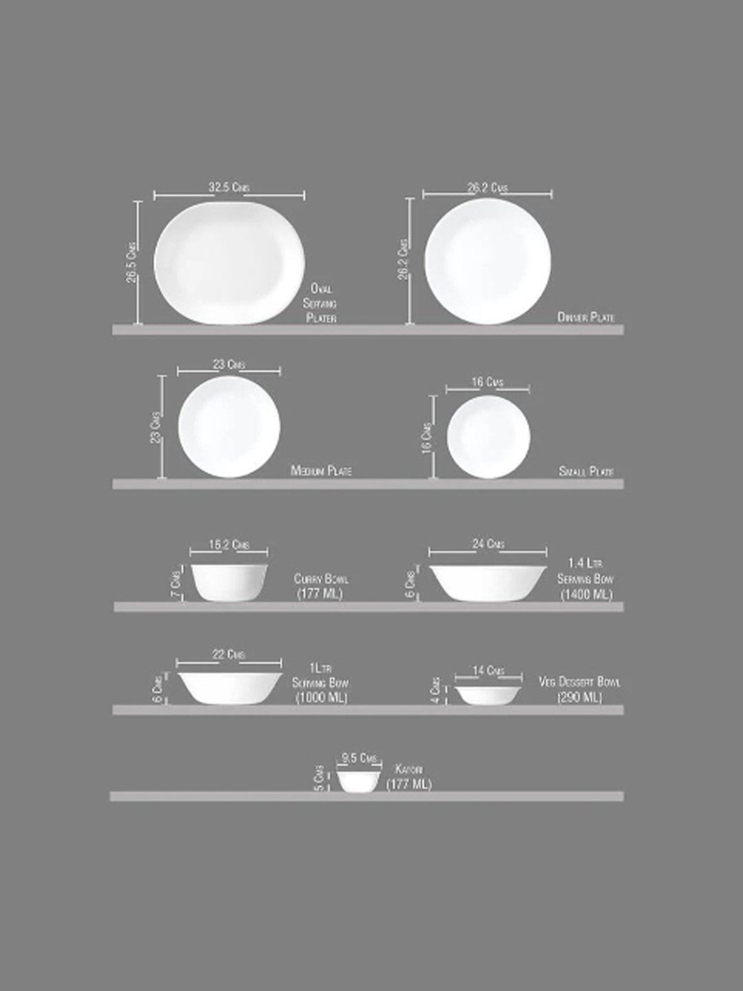 Corelle Asia European Herbs 177ml Katori Pack of 6