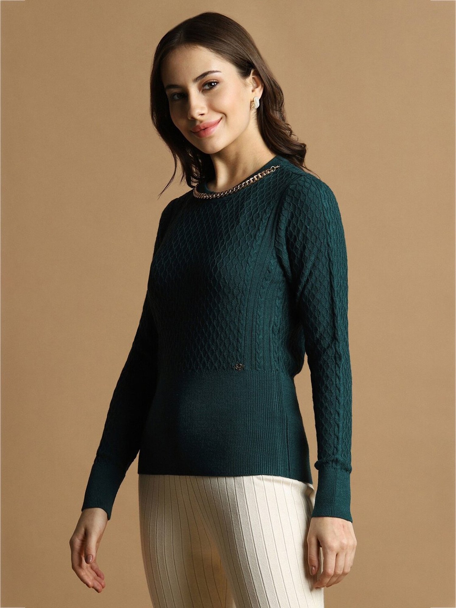 Allen Solly Green Regular Fit Top