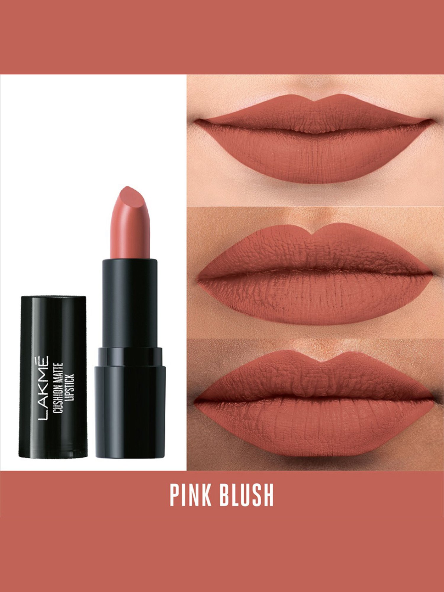 Lakme Cushion Matte Lipstick Pink Blush - 4.5 gm