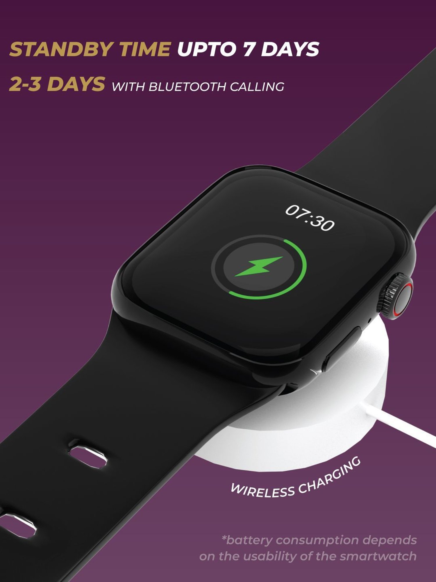 Hammer Pulse Ace Pro 1.81" Bluetooth Calling Smartwatch with HR BP SpO2 (Black)