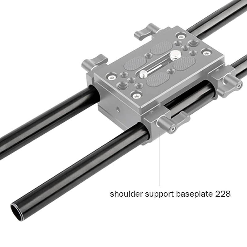 15mm Rod 16 Inch 40CM Long for Shoulder Rig Rod Support System Black Aluminum Alloy Pack of 2171