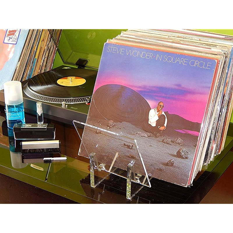 Vinyl Record Holder Acrylic Stand Premium Crystal Clear LP Rack Holds up to 50 Album Lps Functional Rack Design Perfect for 12 or 7 Singles