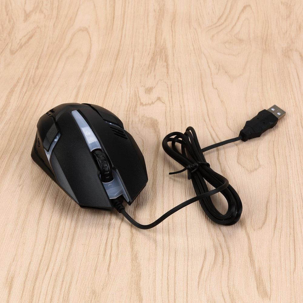 X7 1600 DPI USB Wired Optical Gaming Mice Luminous Mouses BK For PC Laptop