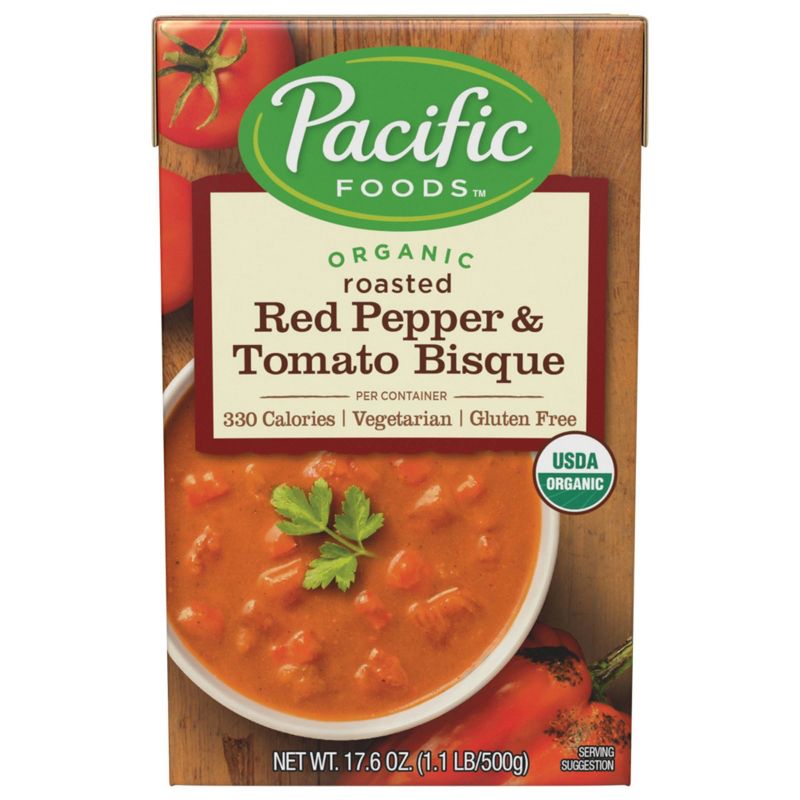 Pacific Foods Organic Roasted Red Pepper & Tomato Bisque - 17.6oz
