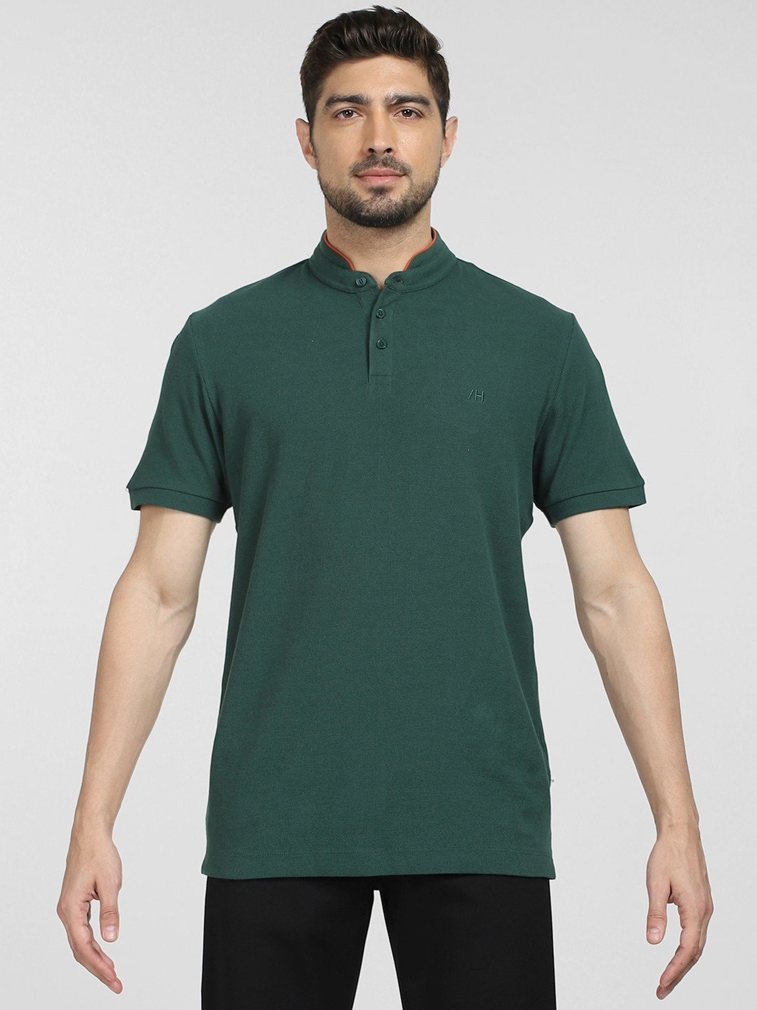SELECTED HOMME Green Cotton Slim Fit T-Shirt
