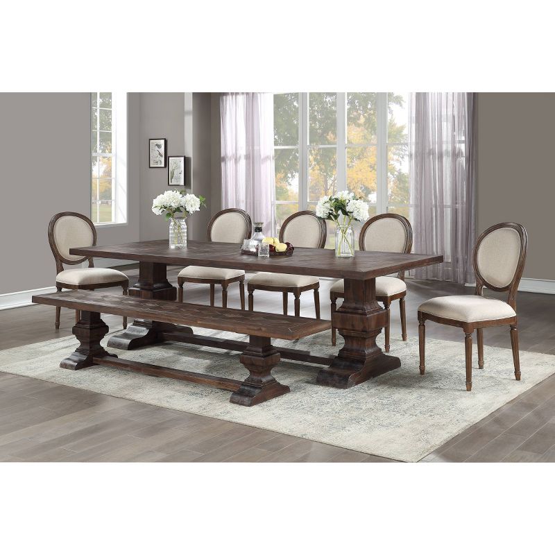 Marquette Classic Dining Bench Brown - Treasure Trove Accents