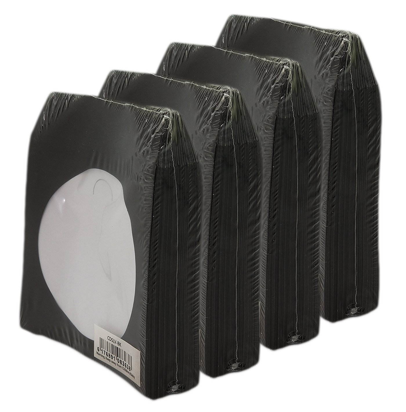 BestDuplicator Black Cd/Dvd Paper Media Sleeves Envelopes with Flap and Clear Window (400 Sleeves)